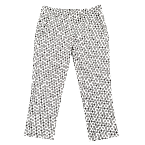 Adrianna Papell‎ Black White Geometric Floral Print Patterned Capri Pants US 6 - Picture 1 of 8